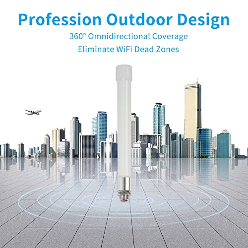 Image of WiFi Antenna Dual Band 2.4GHz 5GHz 5.8GHz 8dBi RP-SMA SMA Male Outdoor Indoor Antenna with 10ft KMR195 Cable for WiFi Router Hotspot Security IP Camera