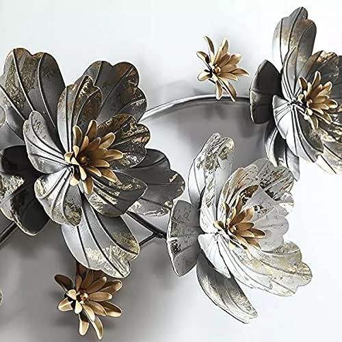 Image of SMILES GIFT Luxury Imported Wall Hanging | Handcrafted Metal Black & White Flower Sculpture | Home Decor for Living Room & Office