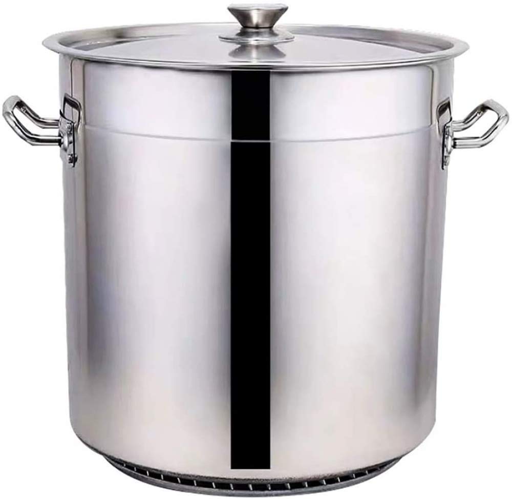 Duży garnek do gotowania, garnek bulionowy 30 cm z pokrywką ze stali nierdzewnej, garnek do zupy o grubym dnie, garnek do zupy o dużej pojemności, do gulaszu, zupy, gulaszu wołowego
