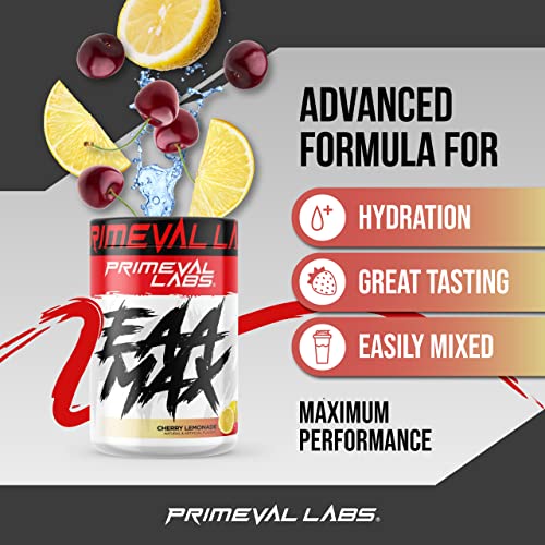 Primeval Labs Eaa Max | Pre Or Post Workout Muscle Recovery | Bcaas, Eaas, Electrolytes | Supports Hydration & Performance | Keto Friendly | 30 Servings (Cherry Lemonade) #TOP5