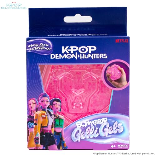 Image of Netflix Kpop Demon Hunters Saja Boys Pink Gelli Gels - Slow-Flow Glitter Squishy Sensory Toy, Sugar Squish Stress Fidget for Kids & Teens