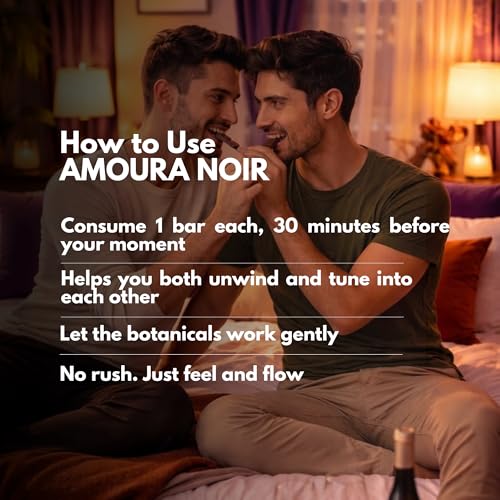 Image of ELOURA Amoura Noir Mood Uplifting Chocolate for Men - 4 Bars, 20g Each | 45% Dark Chocolate & 9 Natural Botanical Blend | Vegan Dairy Free | Mood Enhancing Chocolate | Chocolates Box for Gift