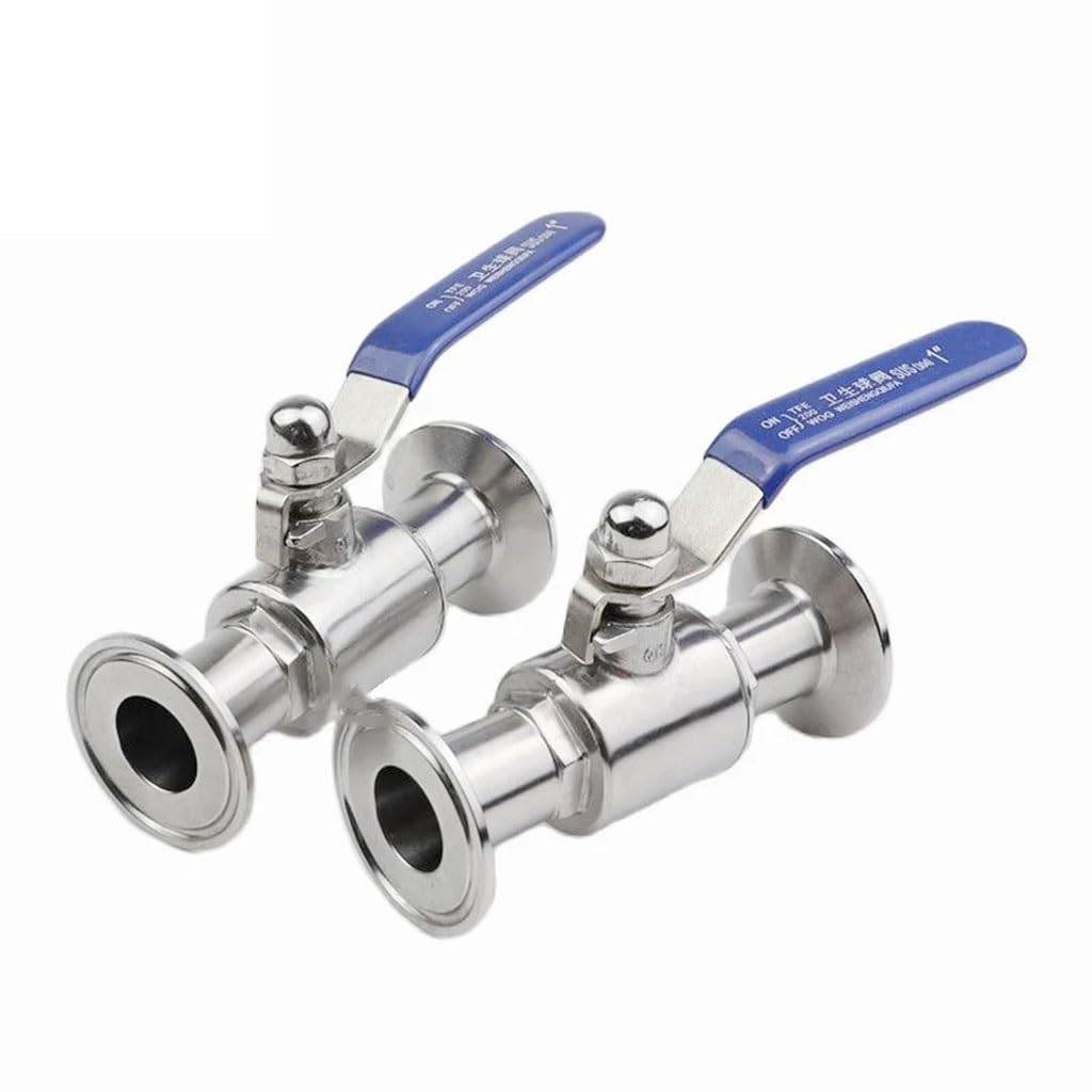 Ouhbndeaz One Color Ball Valve 1Pcs Stainless Steel Sanitary Ball Valve 3/4" 1" 1-1/2" 2" Tri Clamp 50.5Mm/64Mm Ferrule Type For Homebrew Diary Product(38Mm X Ferrule 50.5)