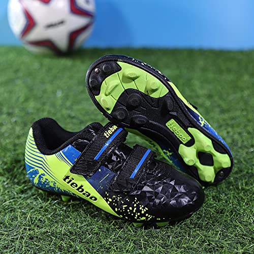 Mifeloo Kids Football Boots Outdoor Sport Hg/Ag Sneakers Boys Girls Artificial Ground Soccer Cleats Trainning Shoes Black Us 13.5 #TOP4