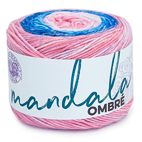 Image of Lion Brand Yarn, Mandala Ombre Variegated Yarn for Crocheting, Knitting, and Crafts, Pure, 1 Pack, Soft, Acrylic Fiber for Cozy Blankets, Worsted Weight Sweaters and Colorful Shawls