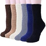 YSense 6 Pairs Women Fuzzy Fluffy Socks Cozy Slipper Socks Warm Soft Winter Plush Home Sleeping Socks Gifts