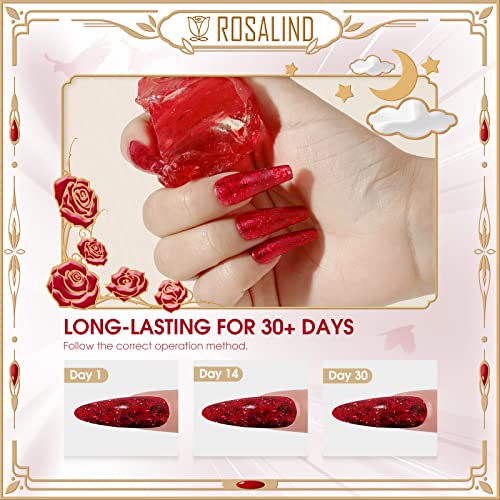 ROSALIND UV Nagellack Schwarz Rot Glitter Gel Nagellack 15ml UV LED Soak Off Nail Gel Polish Shellac Nagellack… – Bild 2