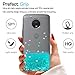 LeYi for Moto E4 Plus Glitter Case (USA Version) (Not Fit E4) with HD Screen Protector for Girls Women,Bling Shiny Quicksand Liquid Clear TPU Protective Case for Moto E Plus (4th Generation) Turquoise