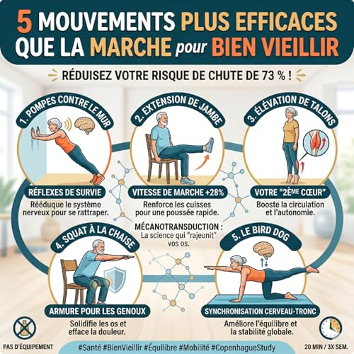 🚶&zwj;♂️ Oubliez les 10 000 pas : 5 mouvements qui changent TOUT apr&egrave;s 60 ans ! 🪑
