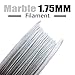 AMOLEN PLA 3D Printer Filament, Pla Filament Marble PLA Filament 1.75mm Marble White Stone 3D Printing Filament for Home Decor, 1KG/2.2lb