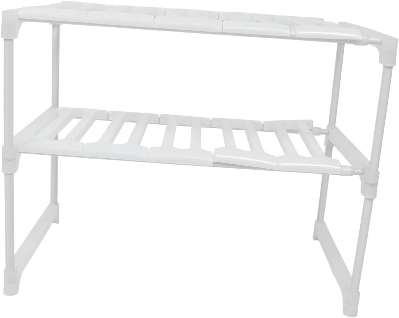 PRETYZOOM Sink Adjustable Storage Rack Multi-Purpose Kitchen Organizer for Pots Pans and Utensils Space-Saving Rack for Bathroom and Kitchen Supplies Expandable Design for