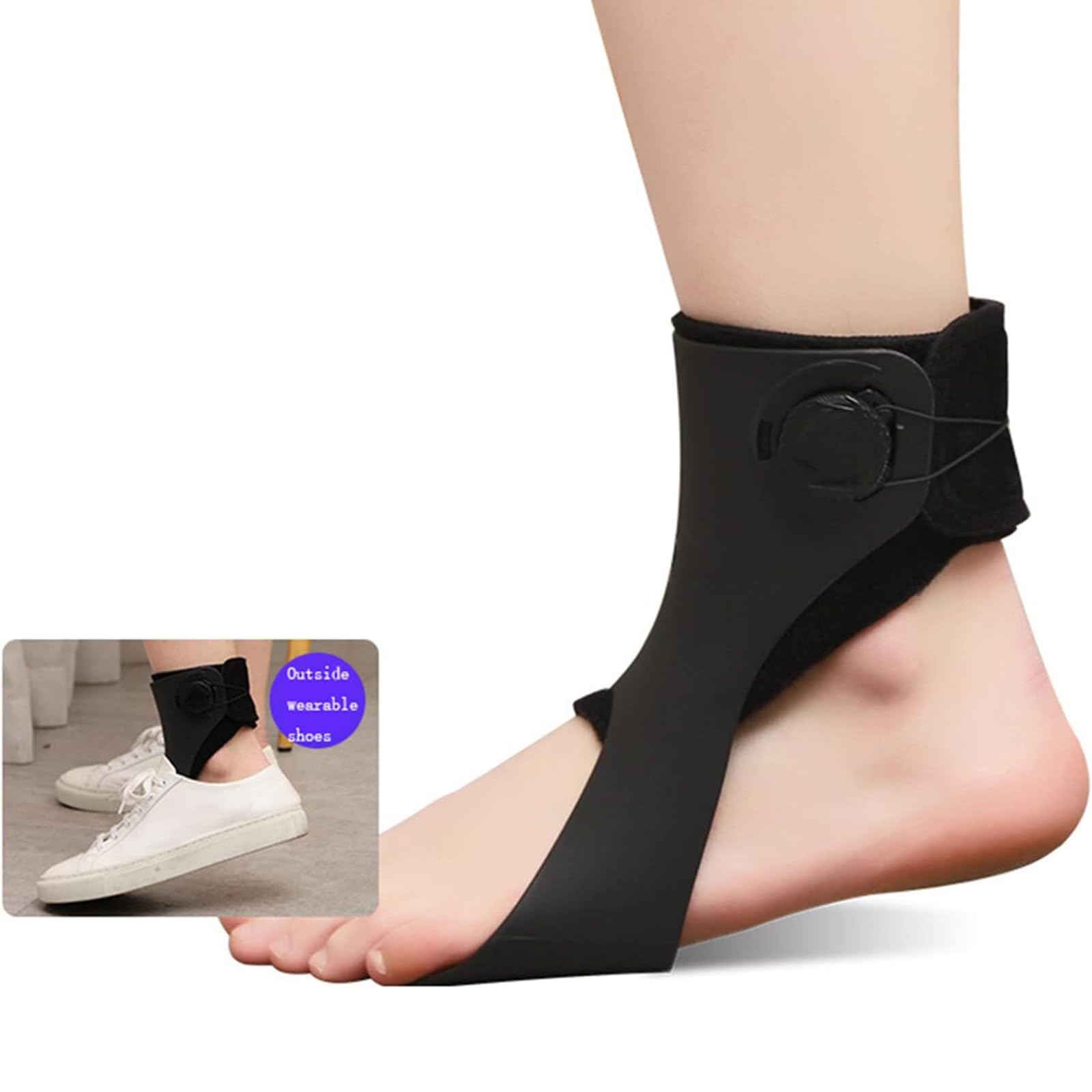 Órtesis para Pie Caído, Órtesis De Tobillo AFO, Corrector Ajustable para Pie Caído, Mejora La Marcha Y Alivia El Dolor, Ideal para Hemiplejia Y Accidentes Cerebrovascular,Left-M