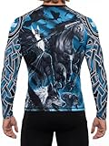 Raven Fightwear Men's Odin Nordic Rash Guard MMA BJJ Black Medium