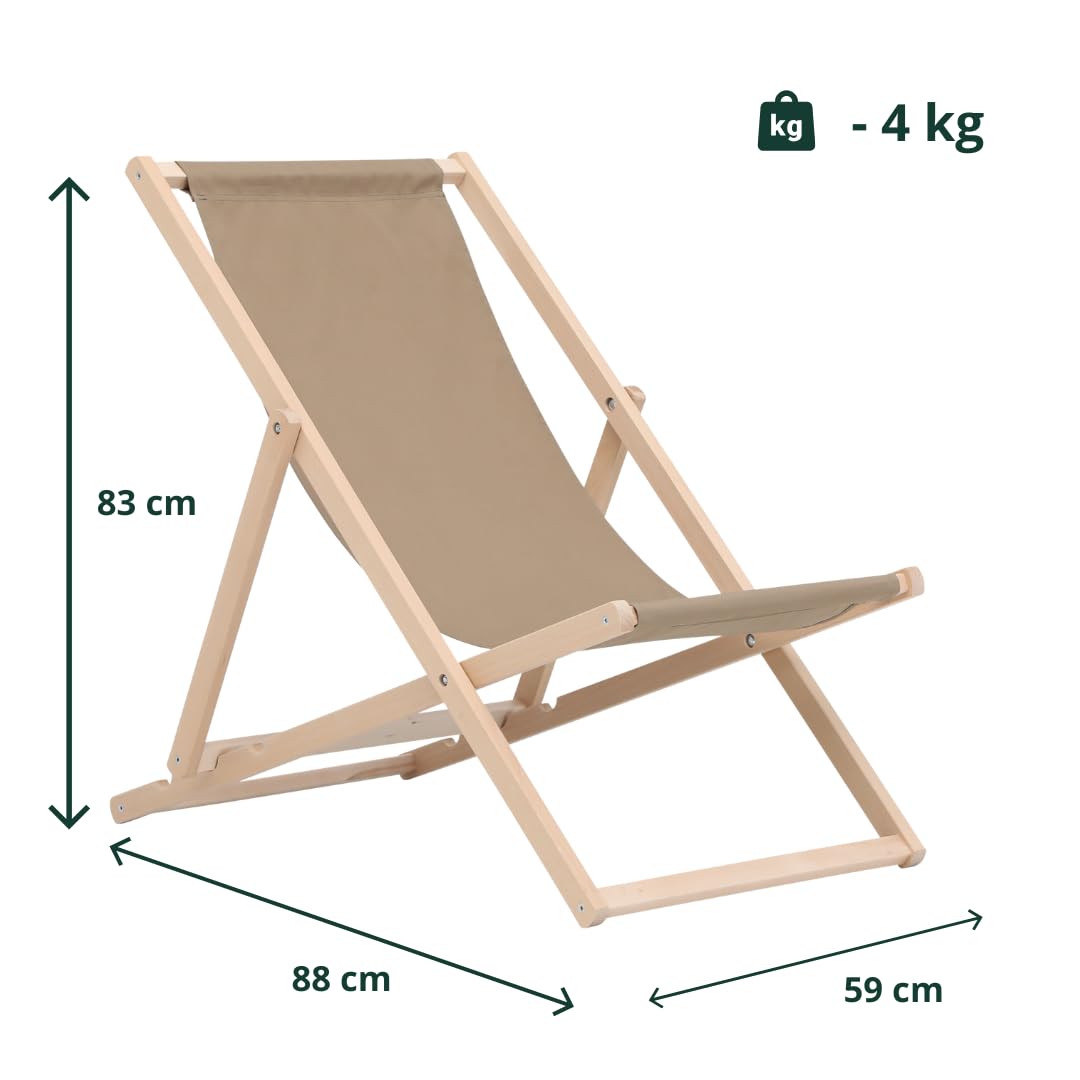 2er Se Liegestuhl klappbar Holz bis 120 kg t Sonnenliege Olive
