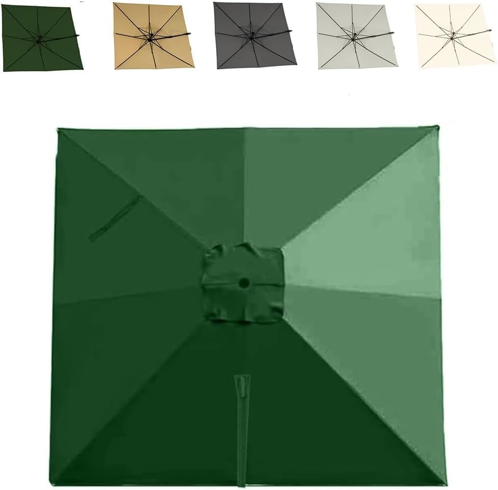 Toile de rechange pour parasol déporté 2,5x2,5m imperméable dark green pour terrasse