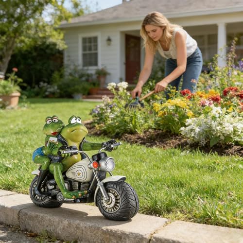 Figurine de jardin grenouille résine statue extérieure résistante aux intempéries