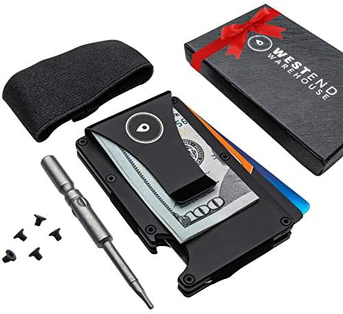 Aluminum Wallet for Men, RFID Protection, Money Clip, Opener, Care Kit and Guide