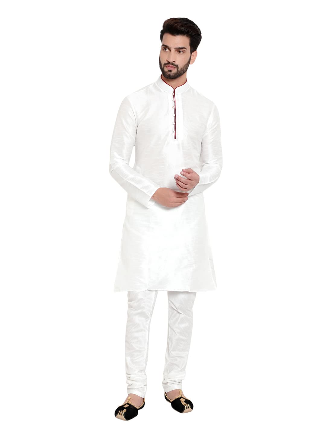 Mens Silk 6 Loop Kurta Pajama