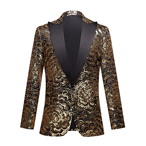 Men's Fashion Colorful Pattern Sequin Blazer Blazer