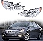 GXYWADY Headlights Assembly Replacement for 2011-2014 Hyundai Sonata Headlights Pair Left and Right Side (Passenger Driver Side)