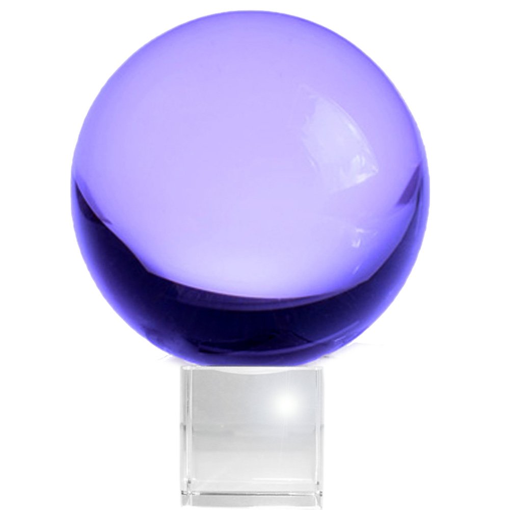 Boule de cristal de méditation violette 80mm d'une clarté absolue