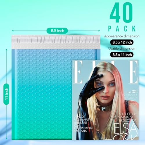Image of Fuxury Bubble Mailers 8.5x12 inch 40 Pack Padded Envelopes Usable Size 8.5x11 inch