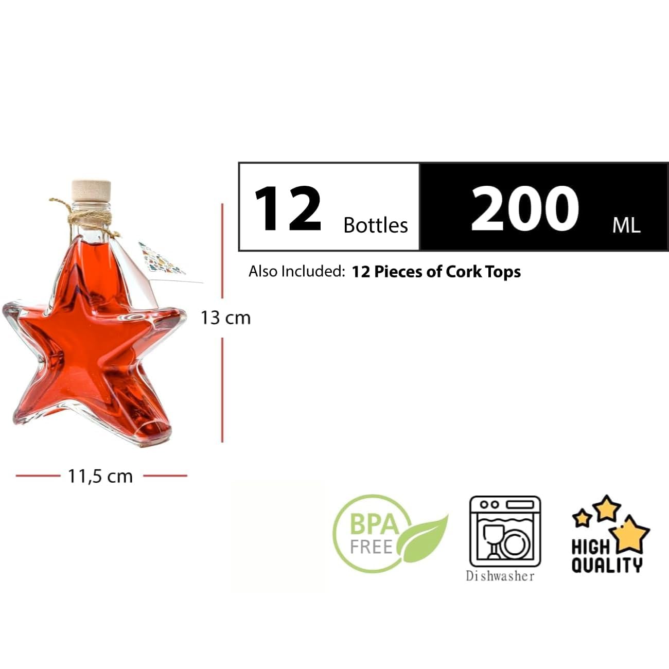 Casavetro 12 Lege Glazen Flessen 250 Ml MAR Met Sluiting Kleine Likeurflessen Jeneverflessen Sapflessen Fles Om Zelf Te Vullen Nr 200 663417504