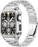 MioHHR Cinturino in metallo compatibile con Apple Watch Series 10 11 42 mm, cassa e cinturino in acciaio inossidabile per iWatch Series 10 11
