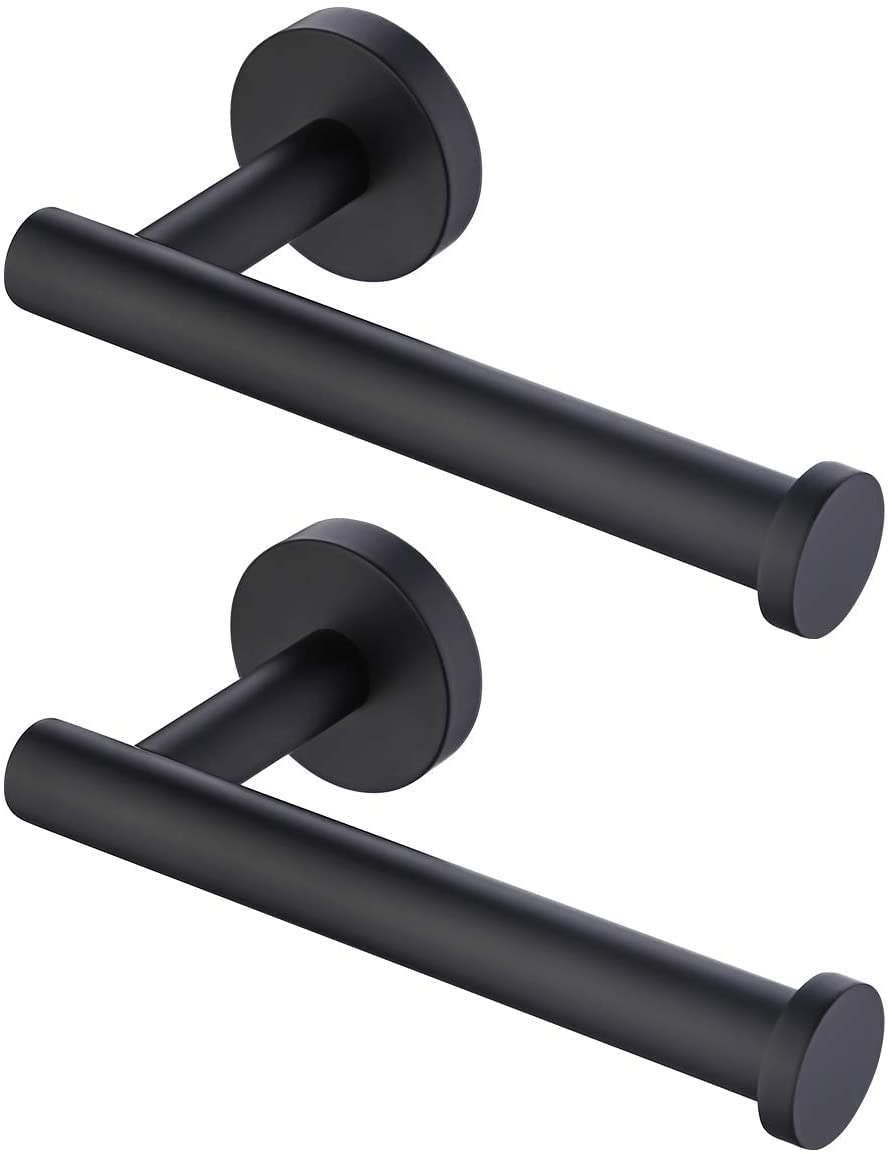 MIXDE Toilet Paper Holder for Bathroom 2 Pack Tissue Holder Dispenser SUS304 Stainless Steel RUSTPROOF Toilet Roll Holder Wall Mount Matte Black