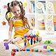 ZGIMI Montessori Spielzeug ab 3 4 5 Jahre Motorikspielzeug Fädelspiel Bausteine Sortierspiel für Kinder, Holz StapelspielFeinmotorik Lernspiele Geschenk für Baby Junge Mädchen （Mit Aufbewahrungsbox）