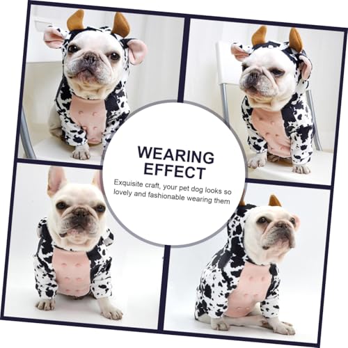 Disfraz para perros patrón vaca talla S invierno miniatura 4