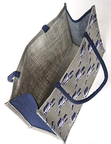 Image of H&B Jute Bag for Shopping - Printed Jute Bag | Shoulder Bag | Shoppers Tote | Jute Bag Big Size | Grocery Bag | eco Friendly Bags for Shopping - Cute & Quirky Collection (Superhero - White)