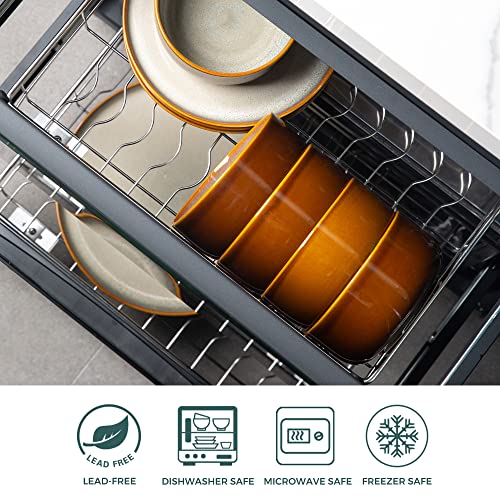 Leratio Ceramic Dinnerware Sets,12-Piece Plates And Bowls,Handmade Reactive Glaze Dishes Set,Chip Resistant And Scratch Resistant | Oven Dishwasher & Microwave Safe,Service For 4-Kahki #TOP1