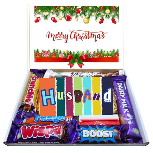 HUSBAND Christmas Chocolate Hamper | Christmas Hamper for Husband | For Him | Letterbox Friendly | Chocolate Lovers Gift Hamper