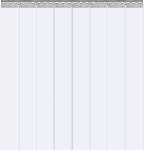 Miniatura 23 de VEVOR Cortina de tiras de PVC transparente, 84 pulgadas de alto x 42 pulgadas de ancho, 0.08 pulgadas de grosor, 7 piezas, 50% de superposición