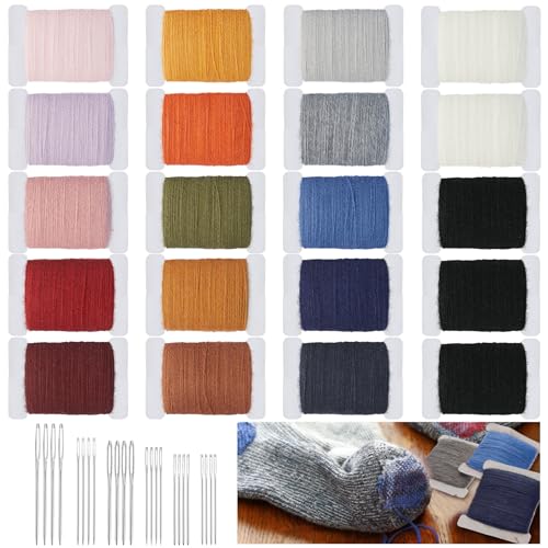 Kit de hilo para zurcir con 20 hilos multicolor miniatura 1