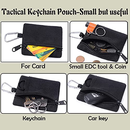 Image of Coin Pouch for Men, Military Mini Belt Pouch with Zipper, Coin Purse for Outdoor Activities, Travel and Daily Carry, 10.5 x 8.5 cm