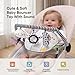 TinlyFinly Baby Bouncer Toy Bar Soft with 4 Hanging Sensory Toys Attachment, Compatible with Baby Bjorn Bouncer, with Mirror, Rattle, Crinkle Sound for Babies All Ages (Black and White Shapes)