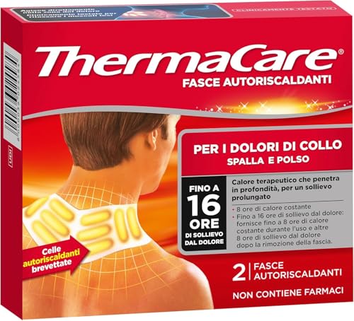 ThermaCare Fasce Autoriscaldanti a Calore Terapeutico per Dolori di Collo, Spalla, Polso, 8 Ore Calore Costante, 2 Fasce Monouso