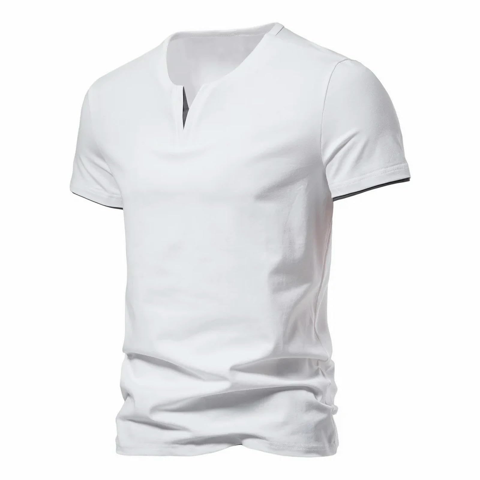 T Shirt Uomo T-Shirt A Maniche Corte di Grandi Dimensioni da Uomo con Spalle Calate, Cotone-Nero-l