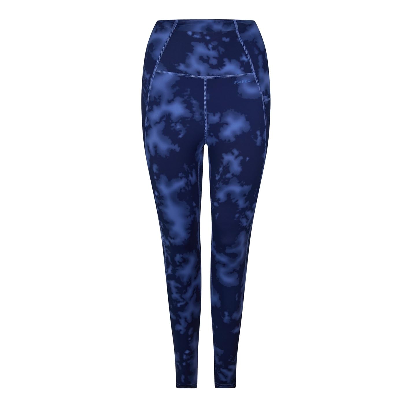 USA Pro Womens Core High Rise Leggings Navy Acid Dye 12