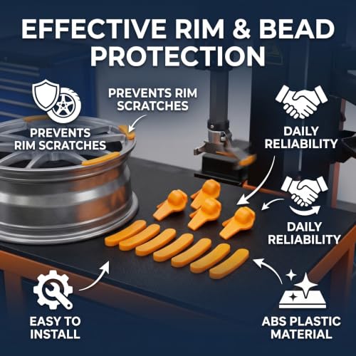 Image of Tire Changer Mount Demount Head, 20pcs Tyre Changer Duck Insert Rim Protector Tire Demount Head Tire Machine Guard Wheel Side Protector for Mount Demount Duck Head Tyre Repair