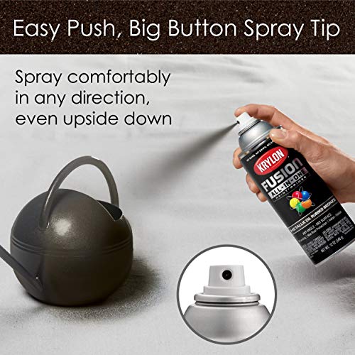 Image of Krylon Fusion All-In-One Adhesive Spray Paint for Indoor /Outdoor Use, 12 oz, Oil Rubbed Bronze