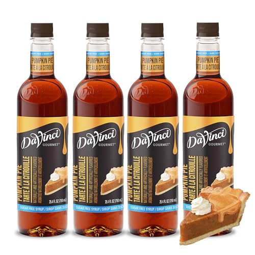 Image of DaVinci Gourmet Sugar-Free Pumpkin Pie Syrup, 25.4 Fluid Ounces (Pack of 4)