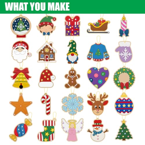Image of Asian Hobby Crafts DIY Christmas Ornament Painting Kit - 25 Pcs Christmas Decoration Set for Tree & Home Decor | Fun Holiday Art & Craft Activity for Kids & Adults | Christmas Gifts for Kids 5+