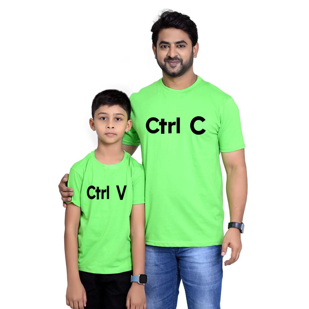 RAINBOWTEES DAD and Son Ctrl C- Ctrl - V Dad-Son Set of 2 Father and Kids