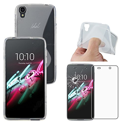 ebestStar - Coque Compatible avec Alcatel Idol 3 4.7 Etui Housse Silicone Gel TPU Souple Motif S-Line, Transparent + Film Protection écran Verre Trempé...
