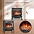 R.W.FLAME Electric Fireplace Heater, 20" Freestanding Fireplace Infrared Stove 1000W/1500W, 3D Realistic Flame Effects, Adjustable Brightness and Heating Mode, Overheating Safe Design