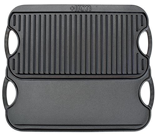 +Iron Griddle Cast Iron Reversible Grill/Griddle 20 inch x 10 inch