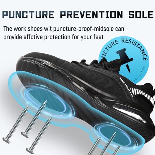 Steel Toe Shoes for Men Women Lightweight Cushion Sneakers Slip Resistant Safety Work Shoes Indestructible Sneakers4